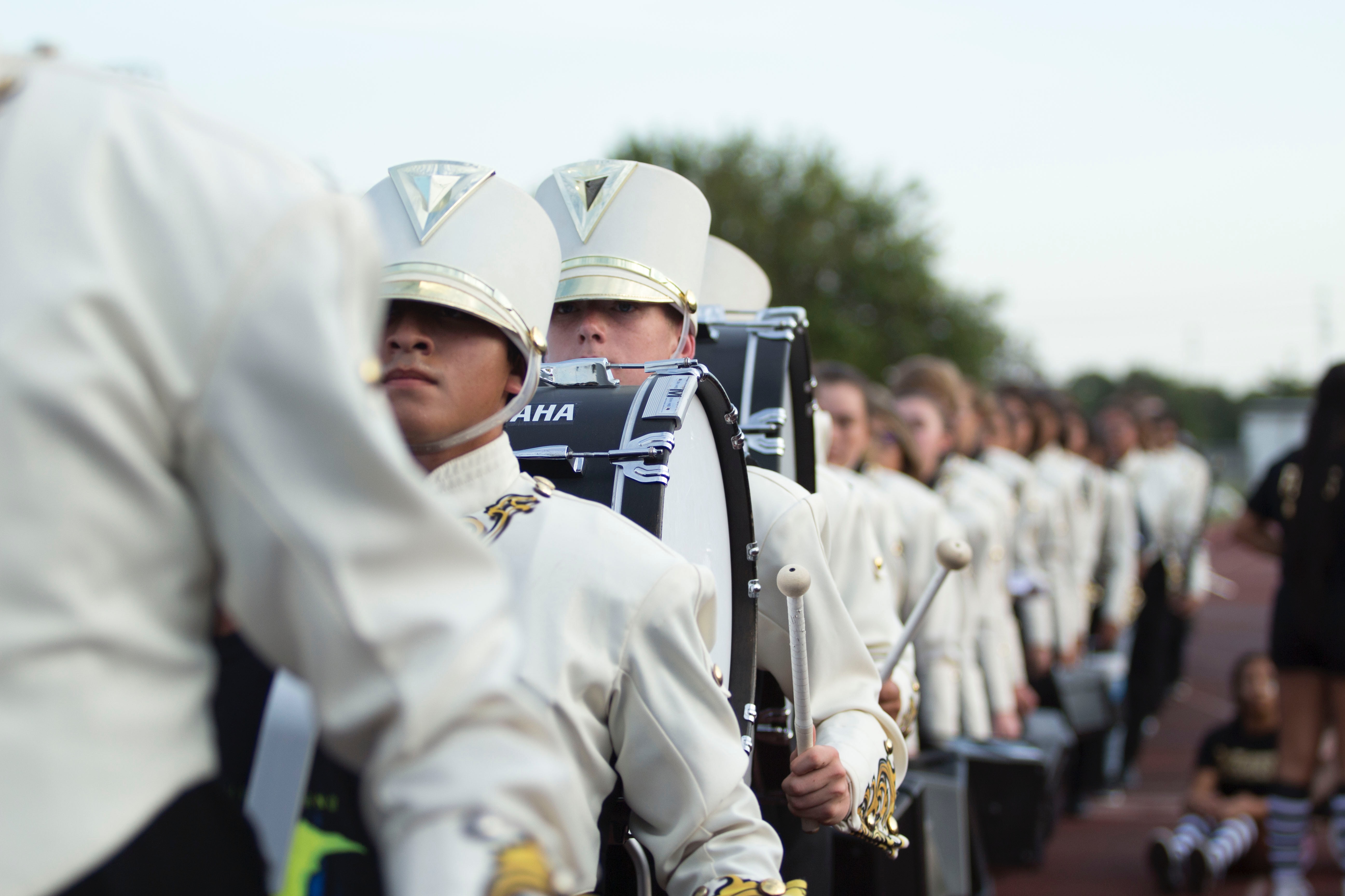 Students in marching band