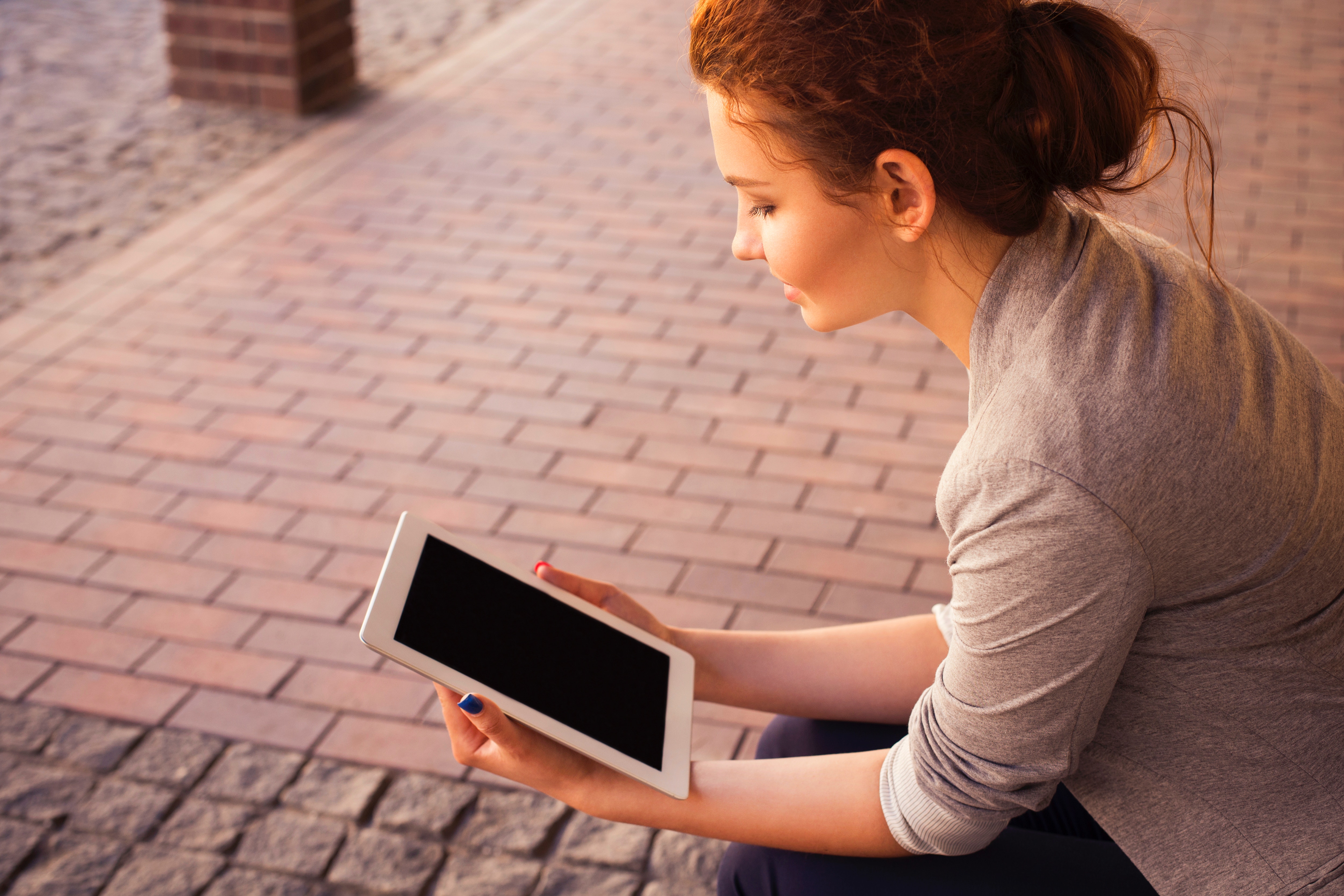 Girl using tablet