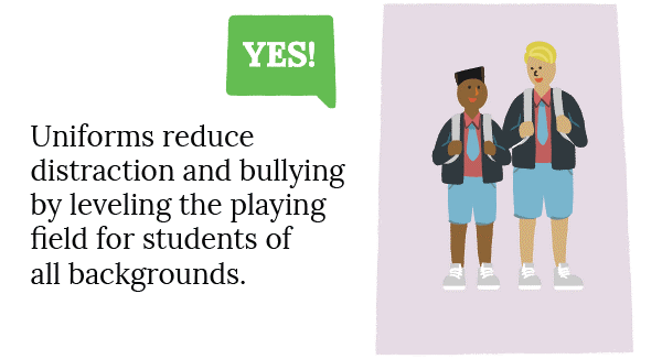 Yes - Uniforms reduce distraction and bullying by levelling the playing field for students of all backgrounds