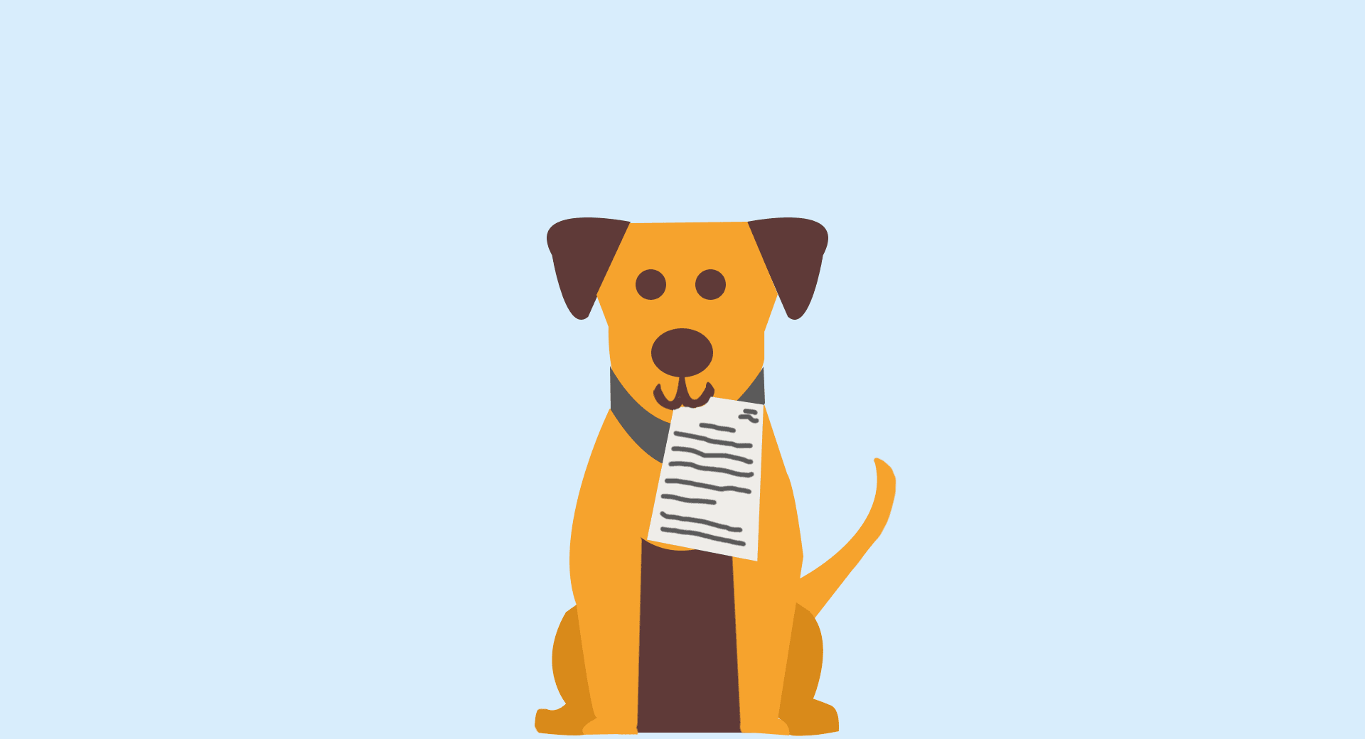 Dog with homework