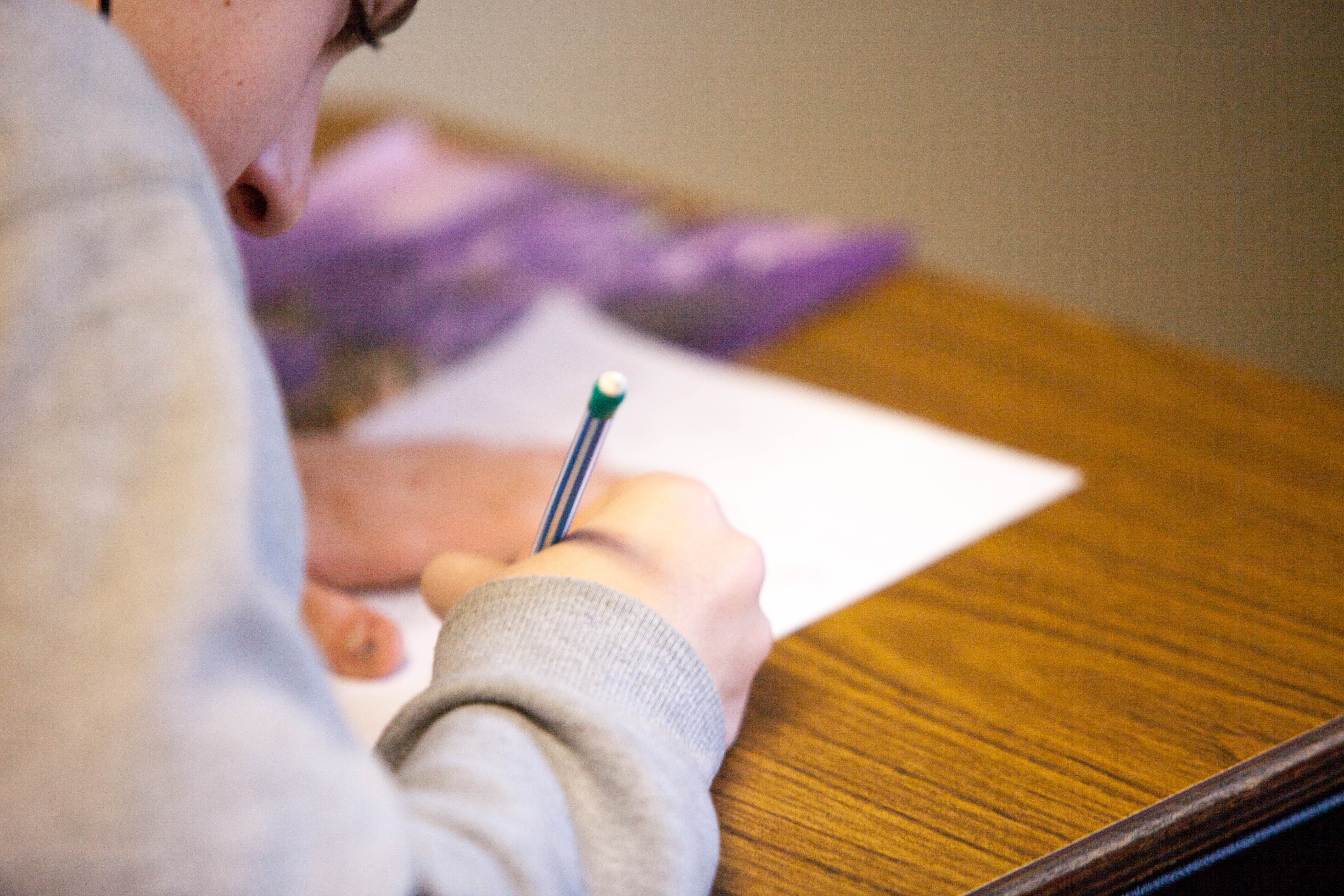 Child studying at home