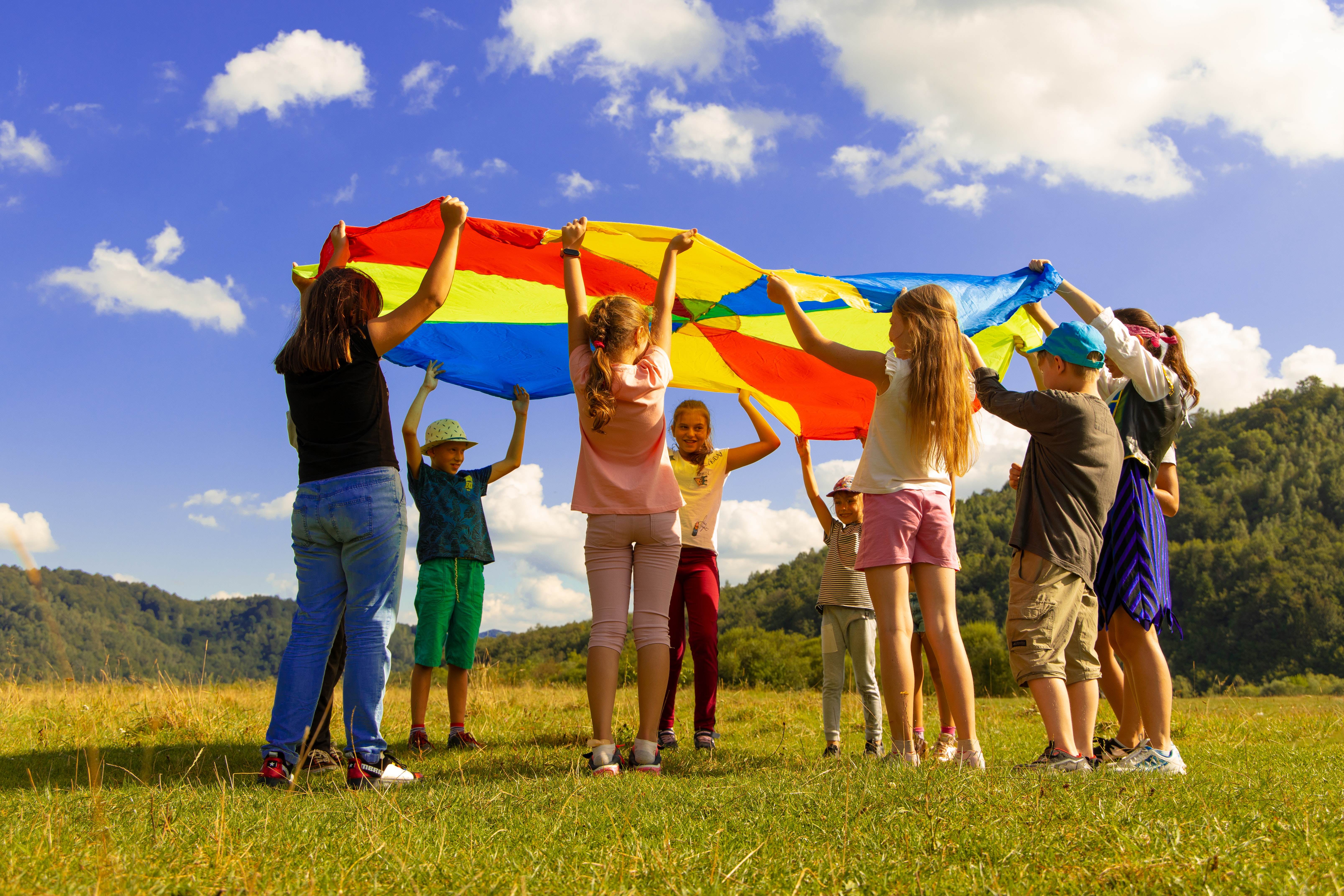 Children learning outside