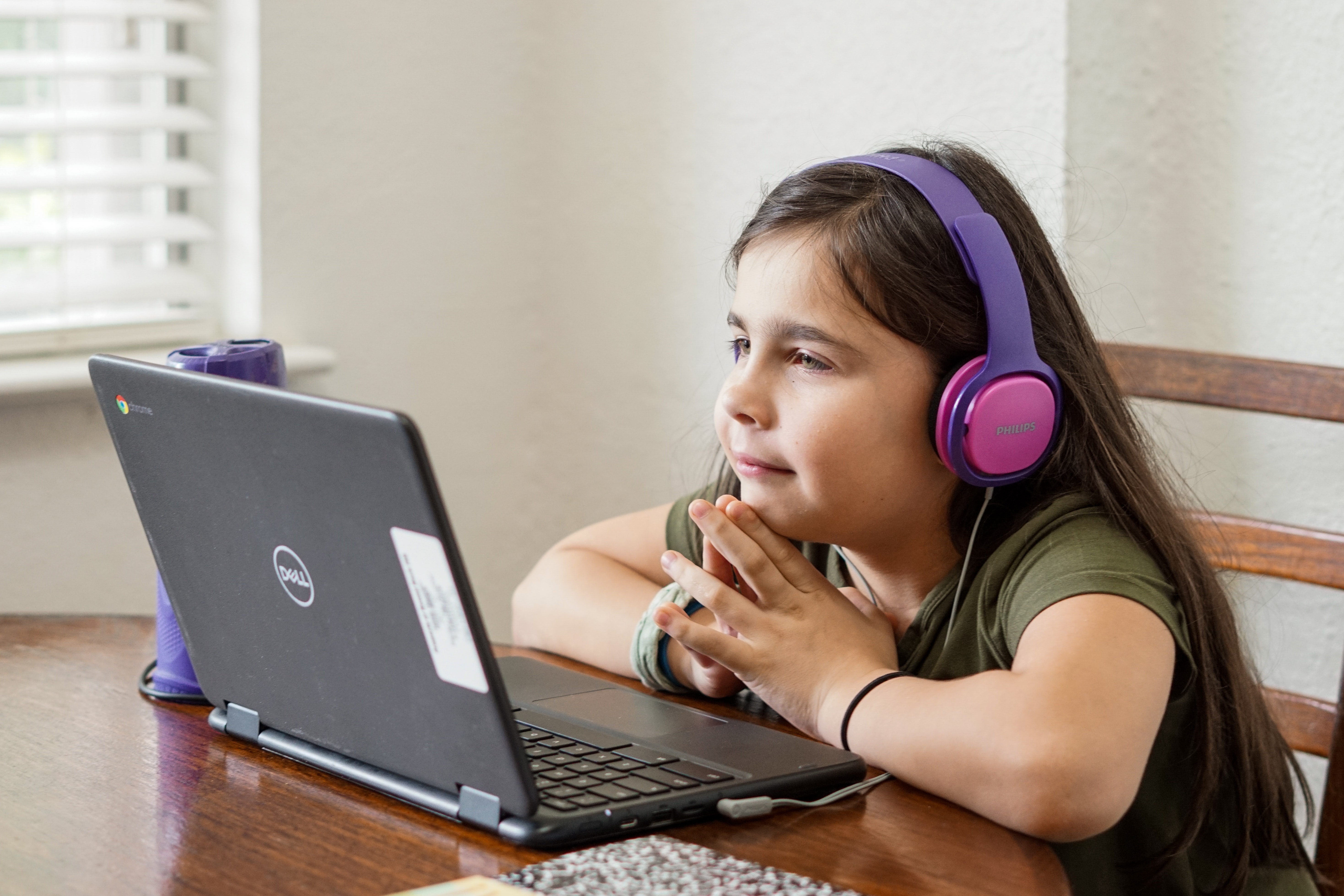 Girl using Dell Laptop