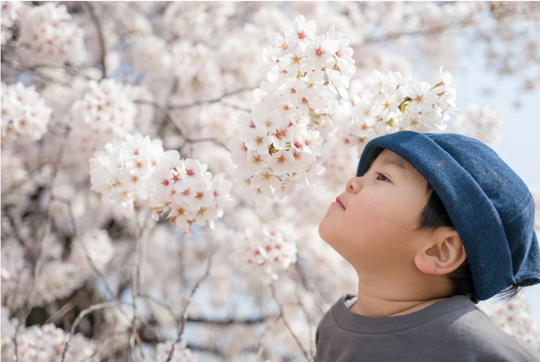 Child and flowers