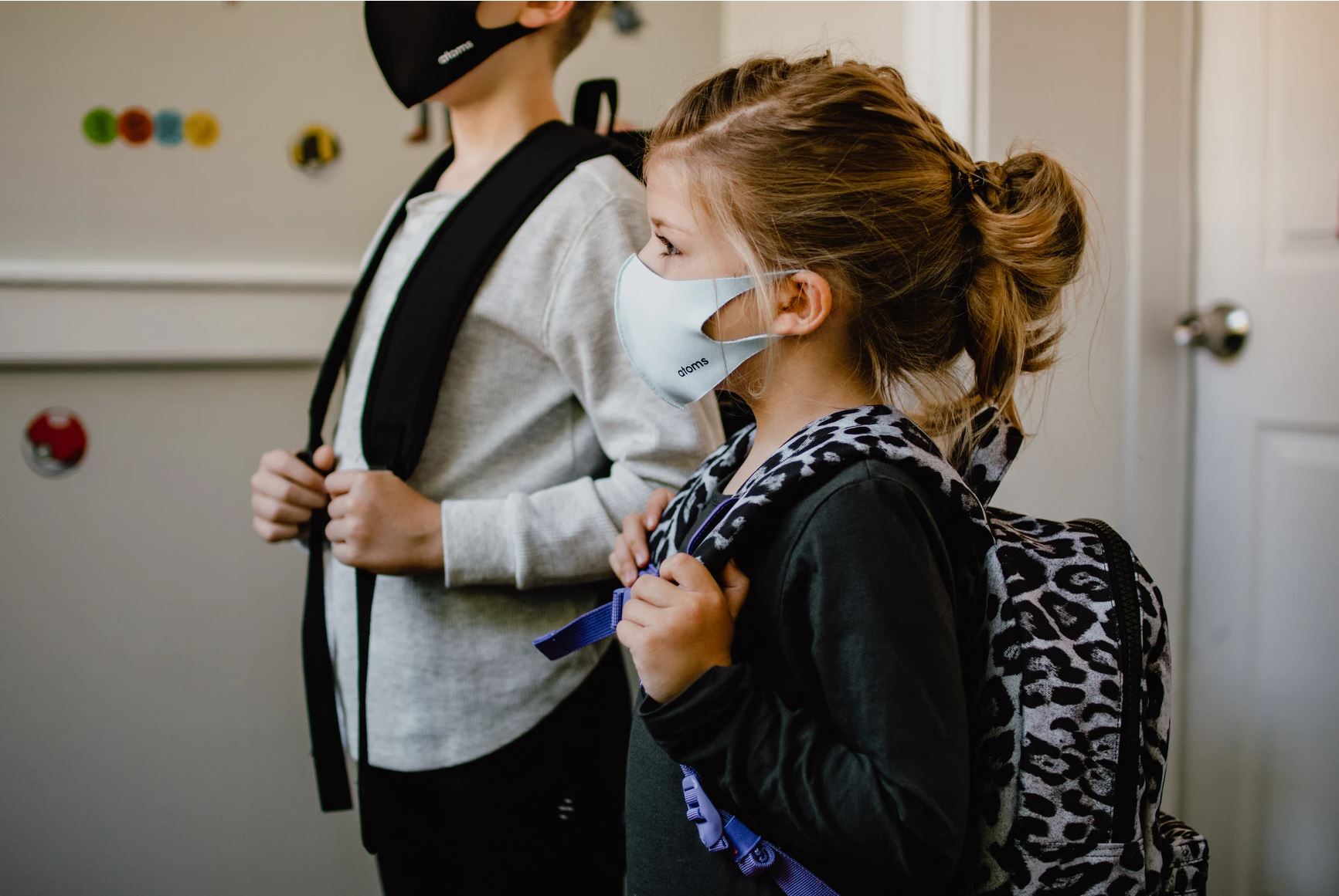 School kids in masks