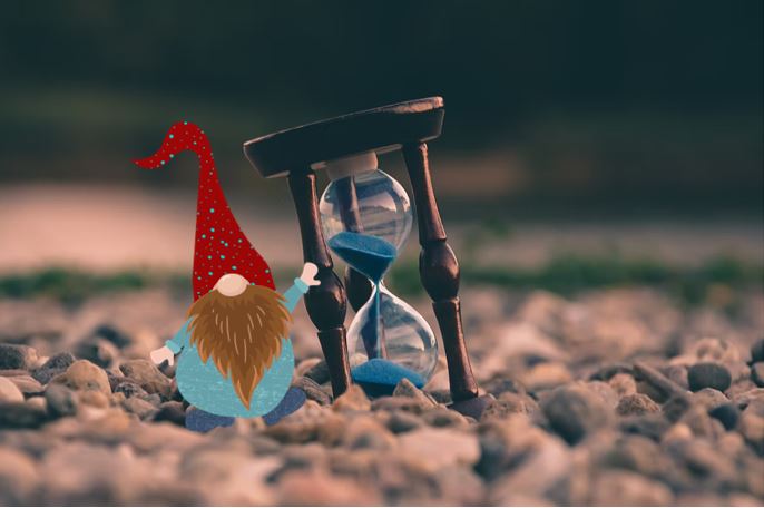 Gnome and hourglass